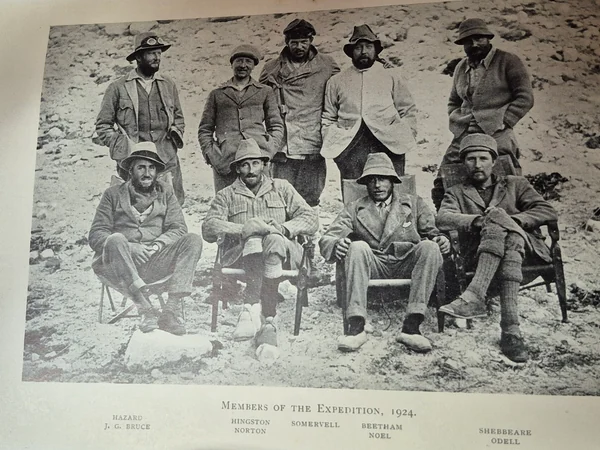 Historic real photograph from an early Mount Everest expedition