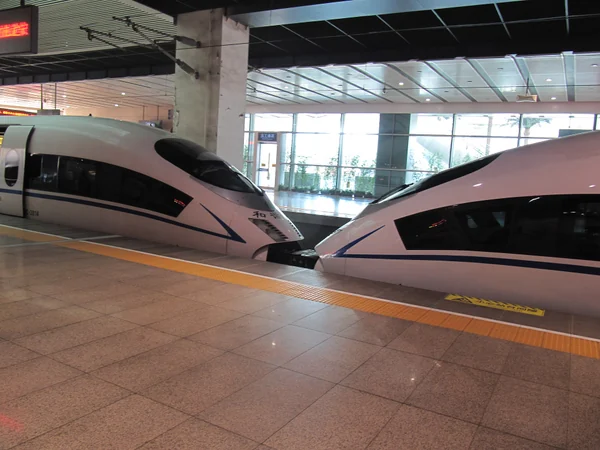 A high-speed train waiting to depart Beijing South Railway Station A high-speed train waiting to depart Beijing South Railway Station