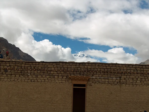Real view of the Rongbuk area near Everest Base Camp in Tibet