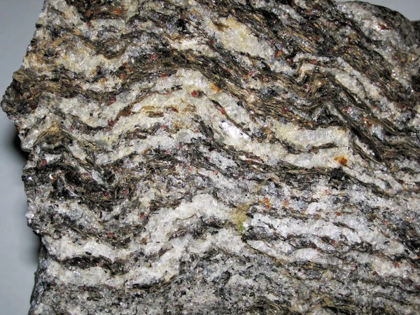 Real gneiss outcrop in the Indian Himalayas illustrating mountain formation