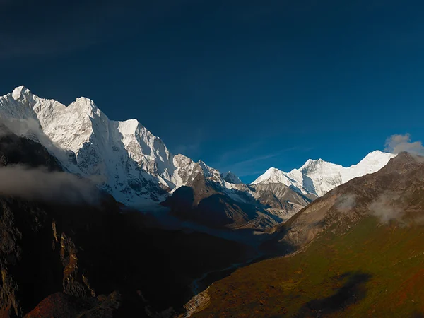Real view of the Everest region from the Tibetan side