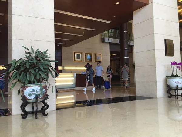 Hotel lobby representing accommodation planning for Indian travelers in Beijing