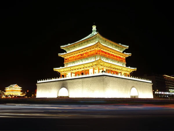 Xian Bell Tower district at night illustrating a convenient hotel base