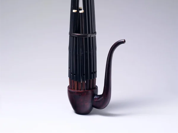 A Chinese sheng mouth organ displayed in a museum collection