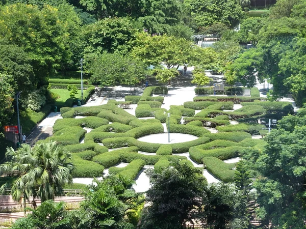 Maze Garden paths and hedges in Kowloon Park, Hong Kong
