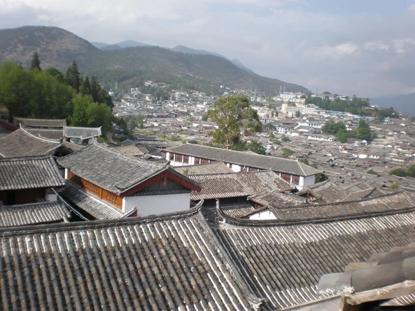 Traditional tiled rooftops in Lijiang Old Town