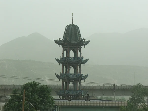 Visitor exterior view of a mosque in Lanzhou Gansu