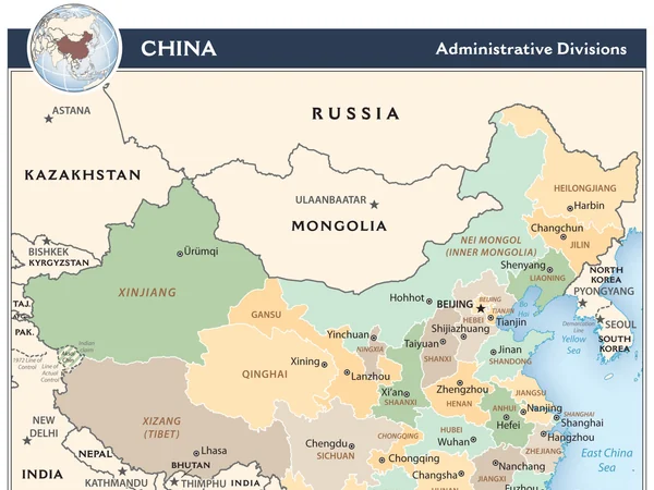 Map of China’s provincial-level divisions used to locate the ten largest regions Map of China’s provincial-level divisions used to locate the ten largest regions