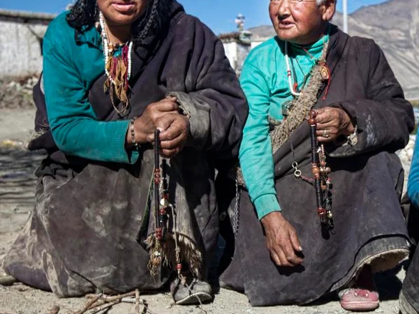 Tibetan clothing worn in Lhasa for a public occasion