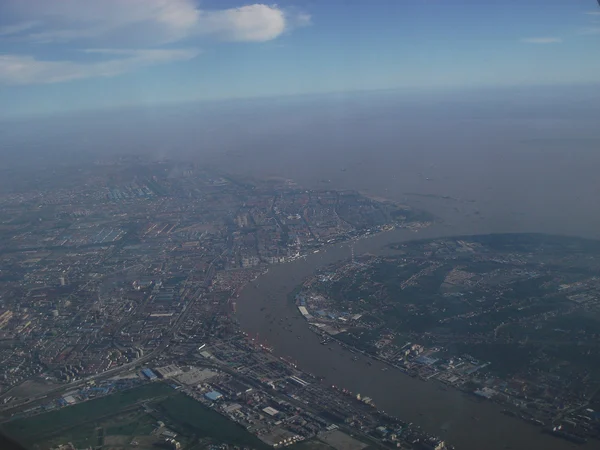 Huangpu River meeting the Yangtze near Baoshan Shanghai Huangpu River meeting the Yangtze near Baoshan Shanghai