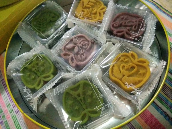 Traditional mooncakes prepared for sharing at Mid-Autumn Festival Traditional mooncakes prepared for sharing at Mid-Autumn Festival