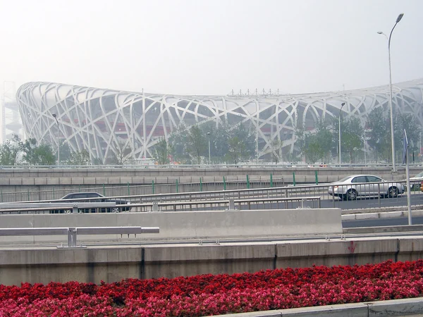 Steel lattice exterior of Beijing National Stadium