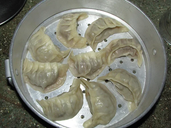Tibetan momo dumplings with savory filling Tibetan momo dumplings with savory filling