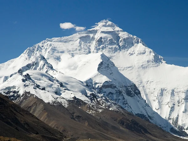 North face of Mount Everest seen from the Tibetan Plateau