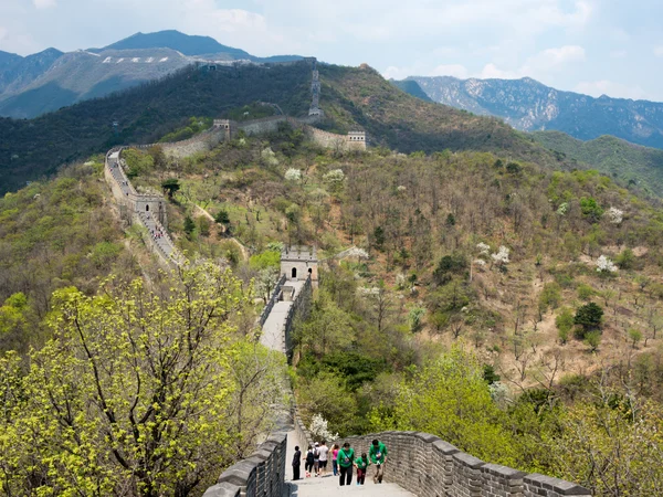 Family walking on the Great Wall at Mutianyu near Beijing