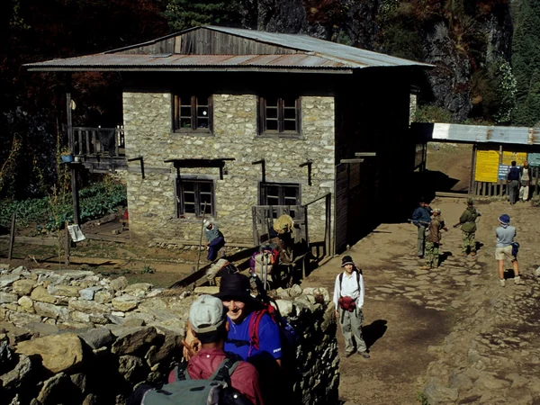 Real entrance sign for Sagarmatha National Park in Nepal