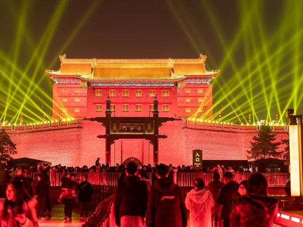 Yongning Gate illuminated for the Xi’an City Wall Lantern Festival