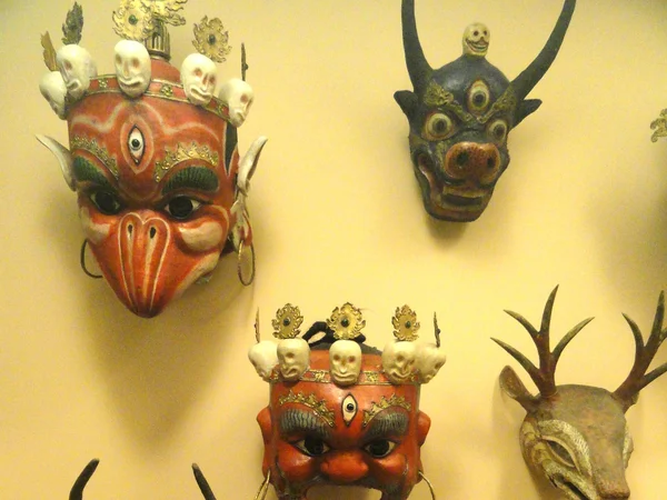Tibetan opera mask made by a local artisan Tibetan opera mask made by a local artisan