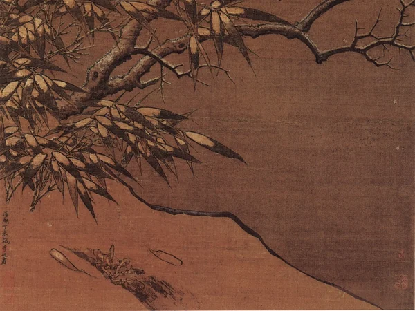 Detailed gongbi painting of birds and flowers in color Detailed gongbi painting of birds and flowers in color