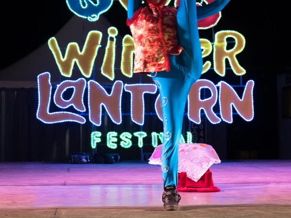 Chinese acrobats performing on stage