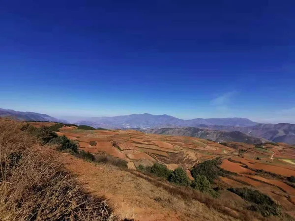 Patterned fields and red soil in Dongchuan, Yunnan