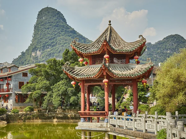 Historic stone lane and traditional buildings in Huangyao ancient town