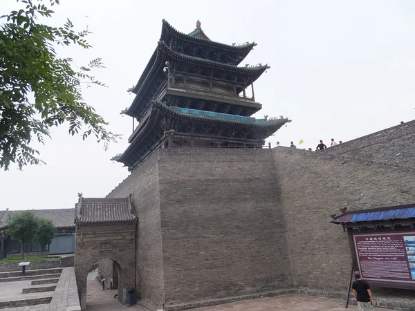 Ancient city walls and tiled roofs in Pingyao, Shanxi
