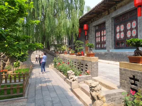 Garden lane and historic courtyard at Qiao Family Compound