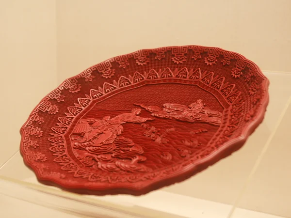 A Qing-dynasty carved lacquer box depicting the Cowherd and Weaver Girl A Qing-dynasty carved lacquer box depicting the Cowherd and Weaver Girl