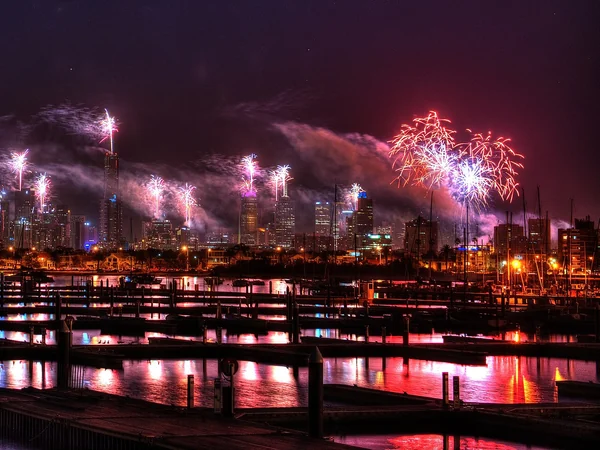 An authorized public fireworks display for Lunar New Year