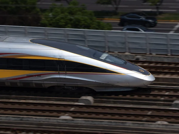 A modern railway inspection train on the Beijing-Shanghai high-speed line A modern railway inspection train on the Beijing-Shanghai high-speed line