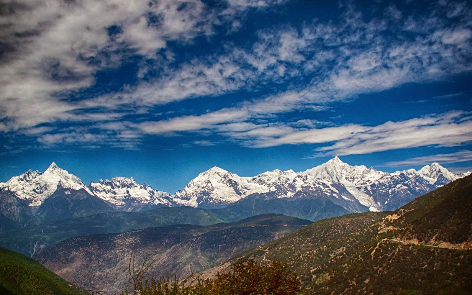 Snow-covered peaks of Meili Snow Mountain in northwest Yunnan