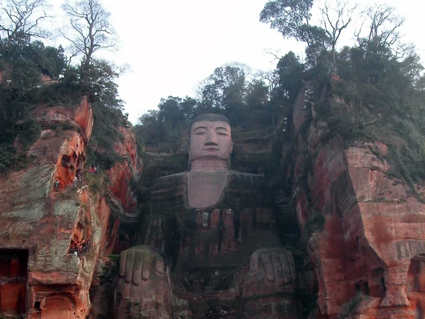 The Leshan Giant Buddha carved into a Sichuan cliff
