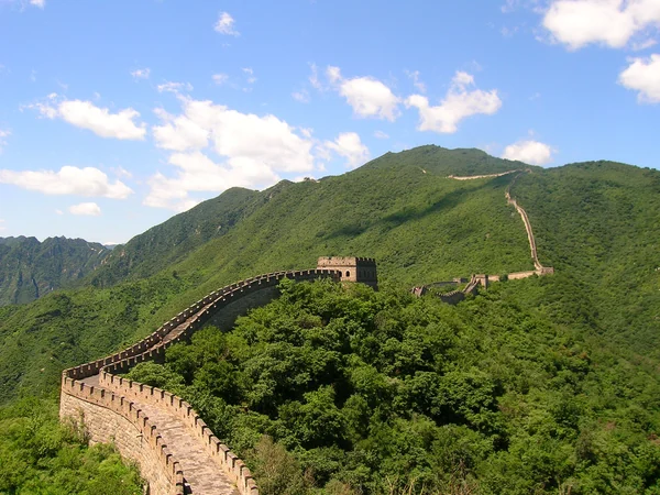 Real green summer landscape around a Great Wall section Real green summer landscape around a Great Wall section