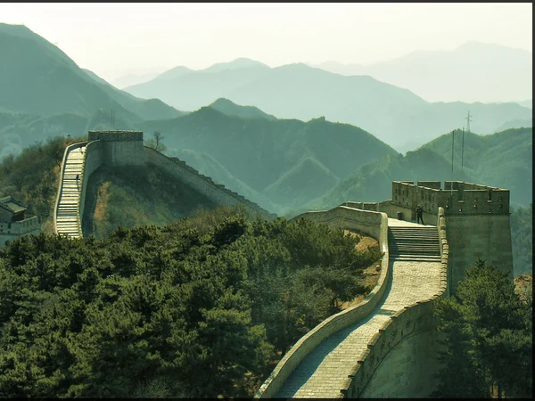Winter day at Badaling Great Wall with bare mountains and muted light Winter day at Badaling Great Wall with bare mountains and muted light