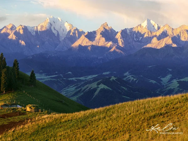 Grassland landscape in Xinjiang, part of the wider region associated with the Wusun Grassland landscape in Xinjiang, part of the wider region associated with the Wusun