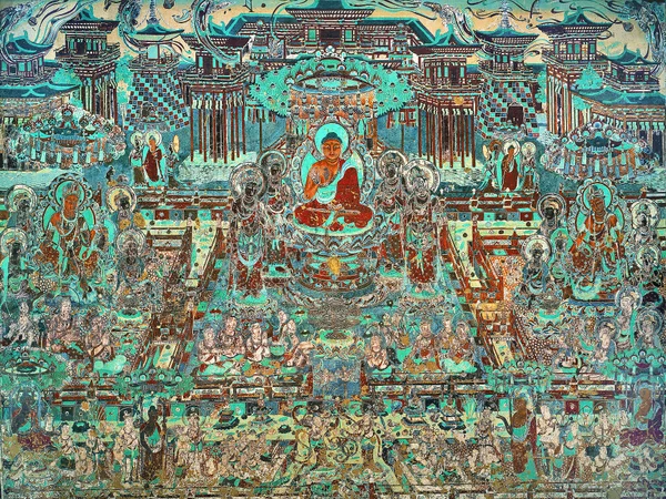 Historic Dunhuang mural reflecting the Silk Road cultural environment