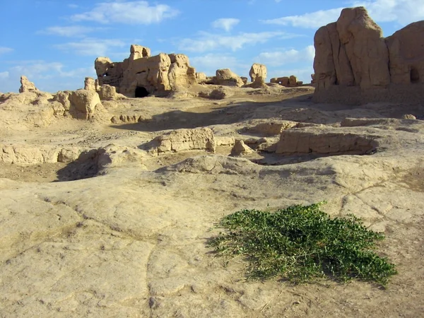 Earthen ruins of Jiaohe ancient city near Turpan