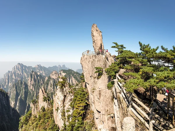 Granite peaks and pines in the Huangshan scenic area Granite peaks and pines in the Huangshan scenic area
