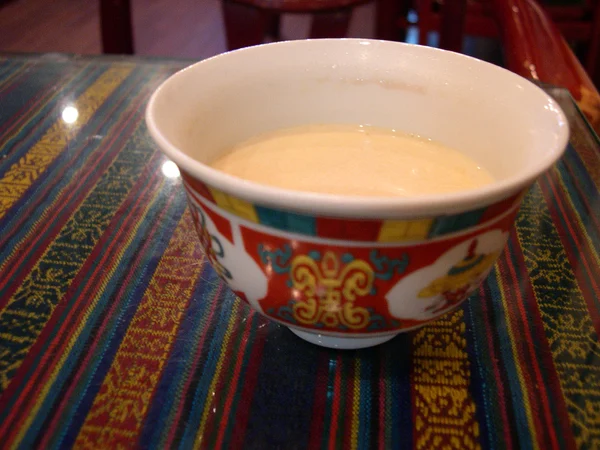Sweet milk tea in a Lhasa teahouse Sweet milk tea in a Lhasa teahouse
