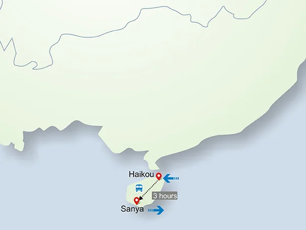 6 Days Haikou & Sanya Sunny Tour tour map