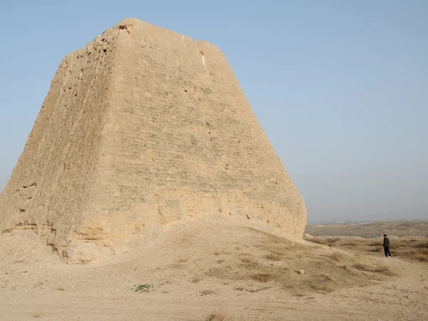 Historic Great Wall beacon tower in the arid landscape of Ningxia