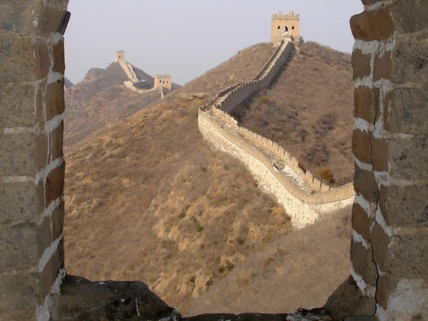 Masonry watchtower and wall on the Jinshanling ridge