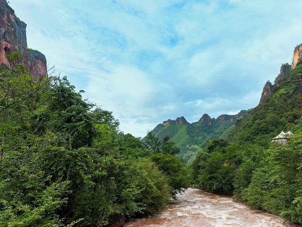 Upper Yangtze river landscape below the Tibetan Plateau Upper Yangtze river landscape below the Tibetan Plateau