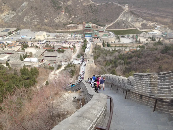 Visitors walking the Great Wall, illustrating the pacing and rest stops needed when travelling with children