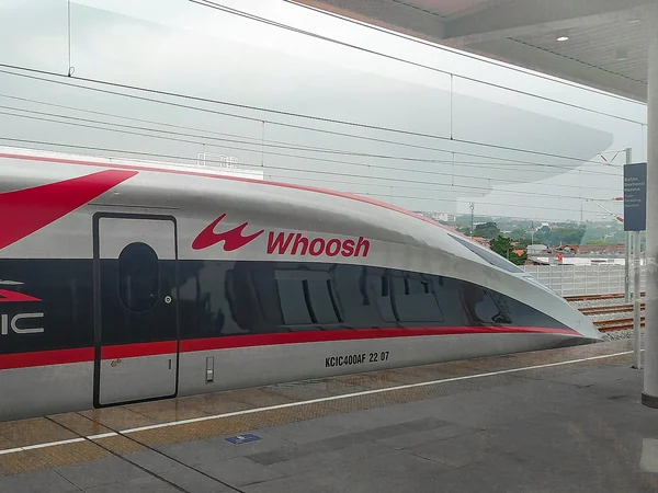 Whoosh high-speed train serving the Jakarta-Bandung corridor in Indonesia Whoosh high-speed train serving the Jakarta-Bandung corridor in Indonesia
