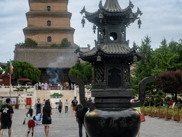 Big Wild Goose Pagoda and public plaza in Xi’an