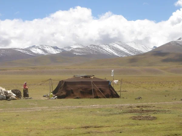 Black yak-hair pastoral tent on the northern Tibetan Plateau Black yak-hair pastoral tent on the northern Tibetan Plateau