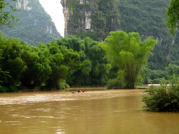 Riverside countryside and karst hills near Yangshuo