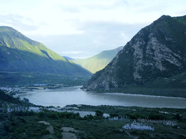 Yarlung Tsangpo river and canyon landscape